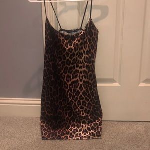 Velvet Leopard Print Bodycon Dress
